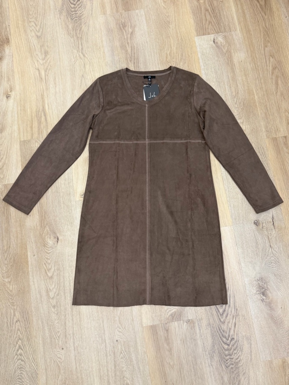 Joh. Brown Long Sleeve V-Neck Sheath Dress